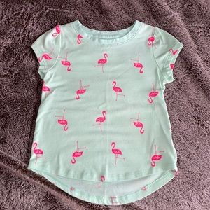 Mint green toddler flamingo t-shirt